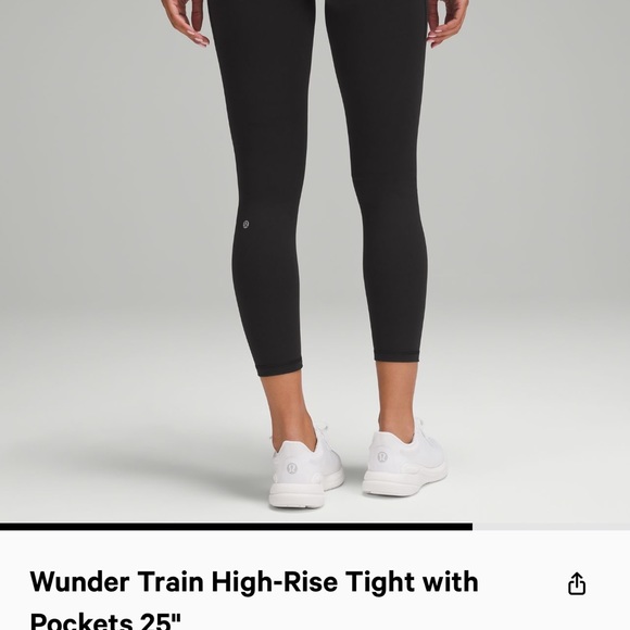 Lululemon Wunder Train with pockets 6 25” NWT - Picture 3 of 5